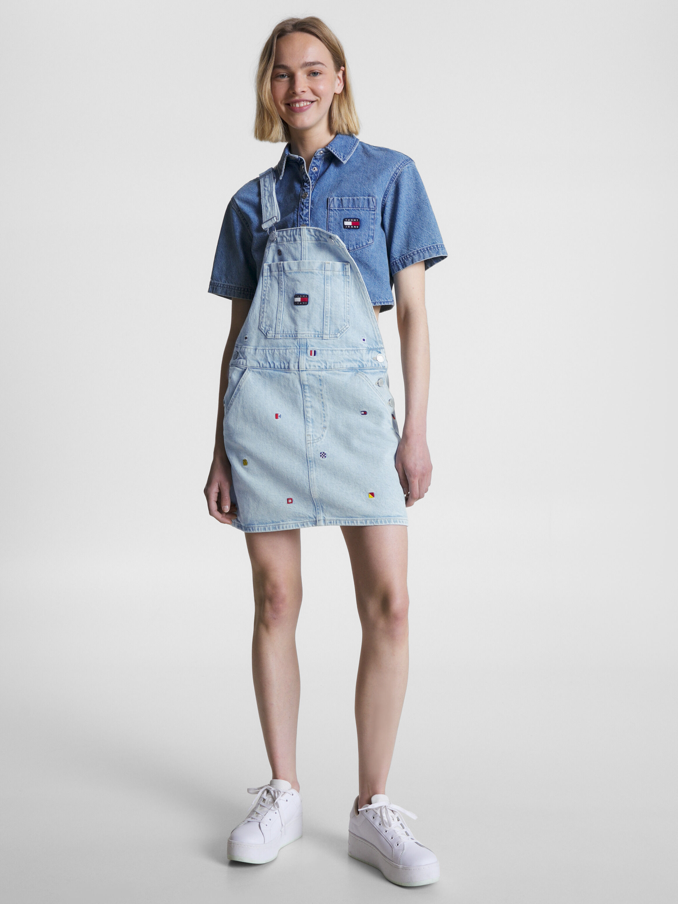 Tommy hilfiger new arrivals denim dungaree dress
