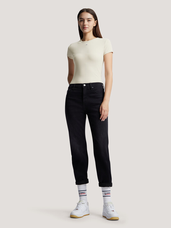 Essential Rib Knit Slim T-Shirt