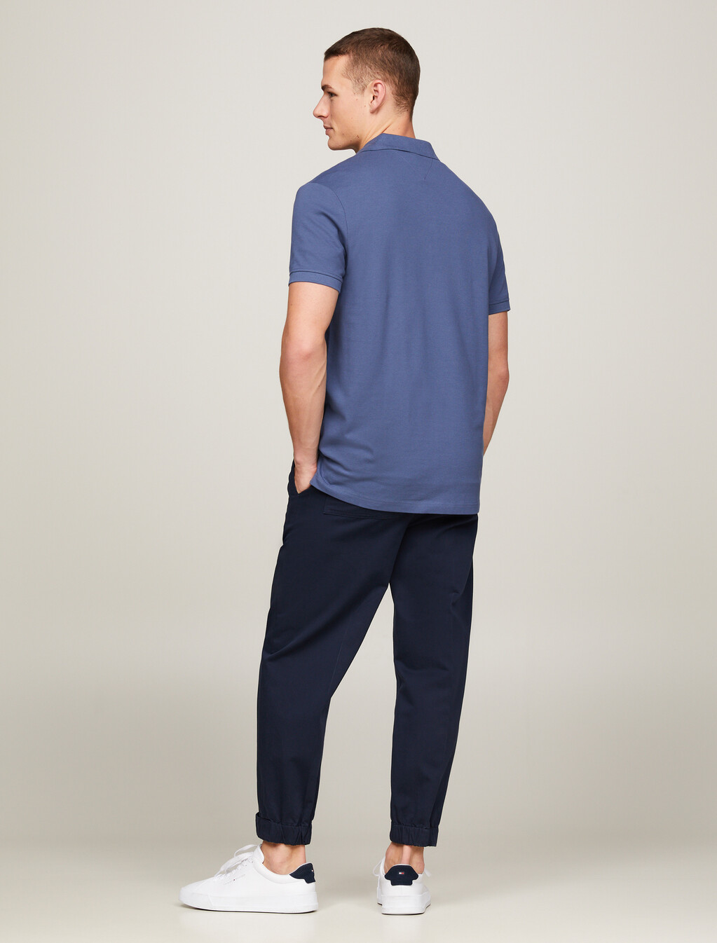 Hilfiger Monotype Tiped 常規版型 Polo 衫, Faded Indigo, hi-res