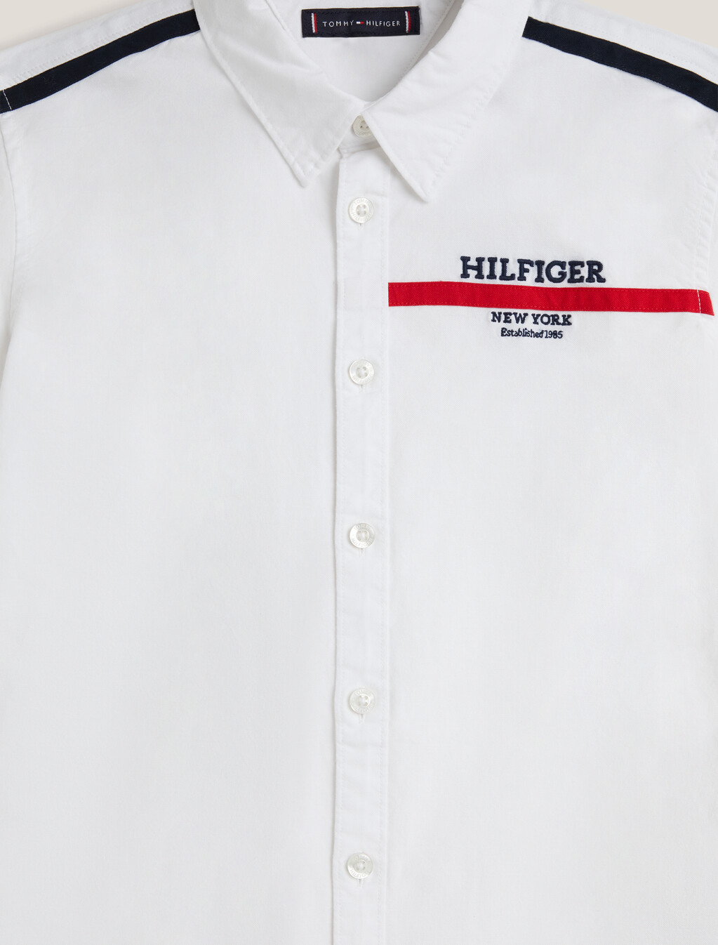 Boys Color Tape Oxford Shirt, White, hi-res