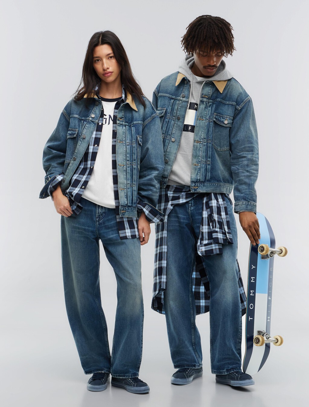 寬版牛仔褲, Mid Wash Denim, hi-res