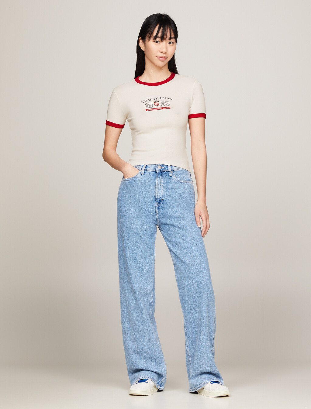 TJ x INTERNATIONAL GAMES 拼色 T 恤, Ancient White, hi-res