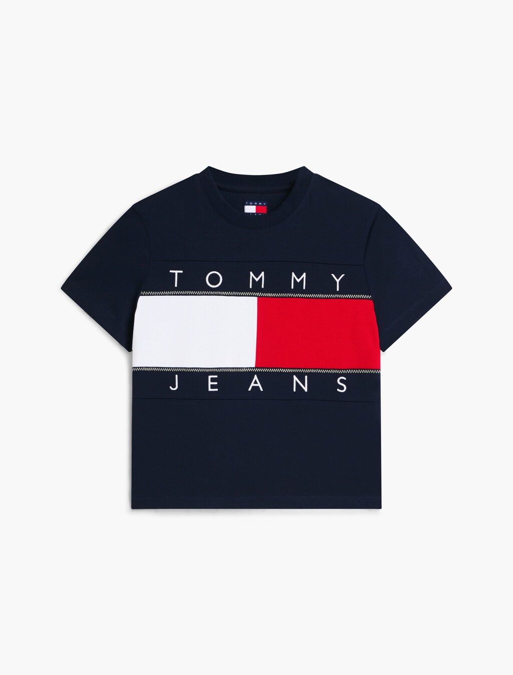 Tommy 旗幟 T 恤, Dark Night Navy, hi-res