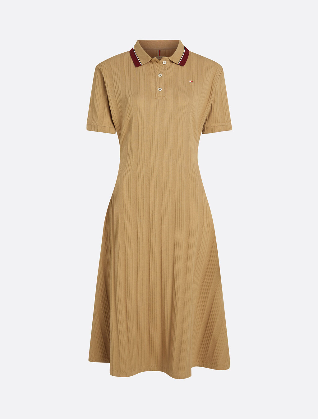 羅紋針織 Polo 洋裝, Safari Canvas, hi-res