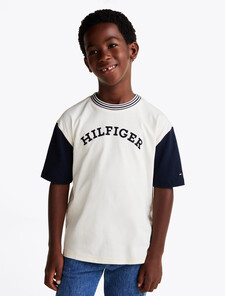 Hilfiger Monotype Flock T-Shirt, Calico / Dark Night Navy, hi-res