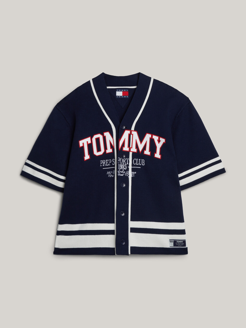Dual Gender Logo Knit Baseball Shirt, Empire Navy, hi-res