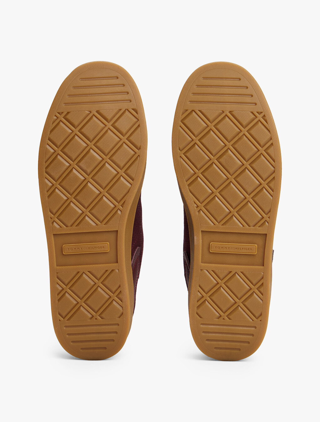 TH Monogram Colour-Blocked Trainers, Burgundy Velvet/Ecru, hi-res