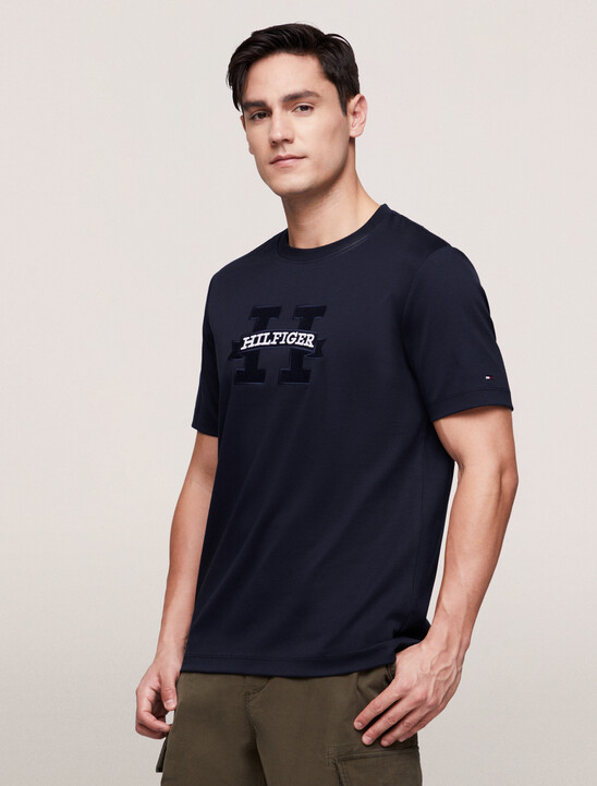 Hilfiger Scroll Logo Graphic T-Shirt, Desert Sky Hilfiger Scroll Logo Graphic T-Shirt