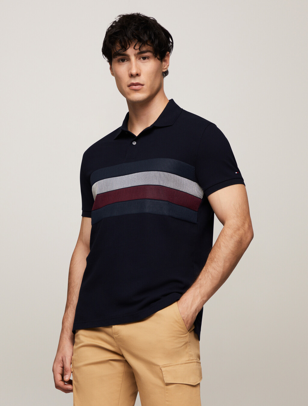 Shadow Global Stripe Regular Polo, Desert Sky, hi-res