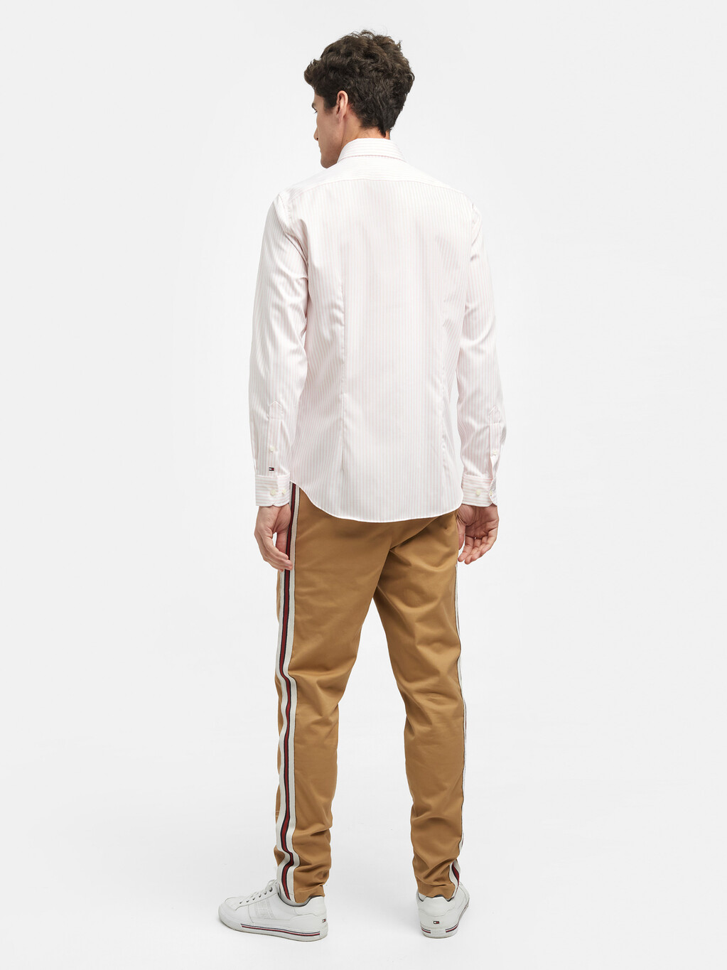 TH Flex Stripe Slim Shirt, Flora Pink / Optic White, hi-res