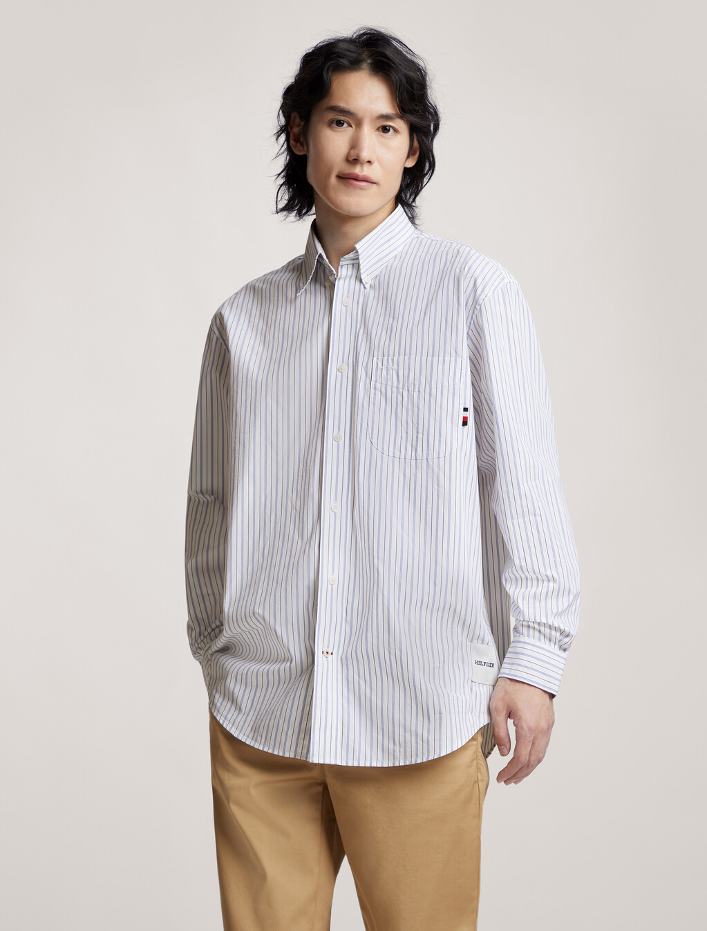 經典條紋襯衫, Optic White / Cloudy Blue / Multi, hi-res