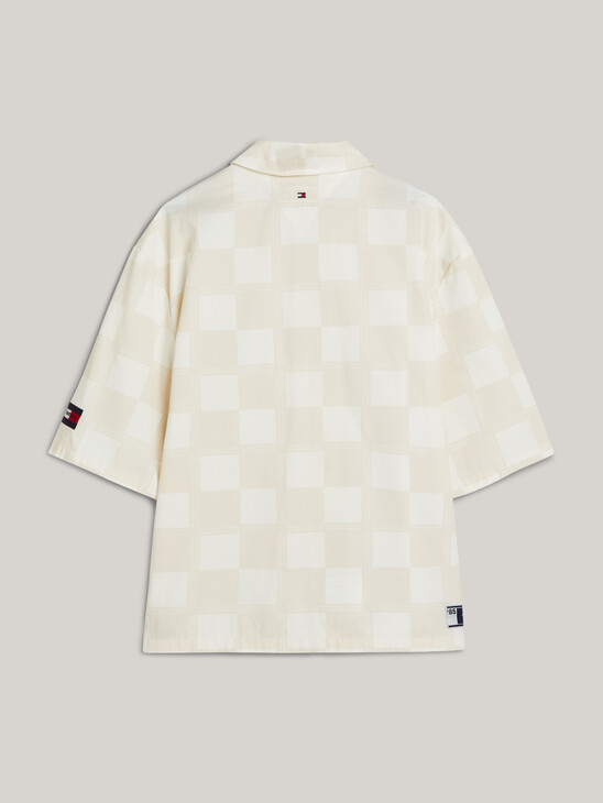 Dual Gender Checkerboard Boxy Short Sleeve Shirt
