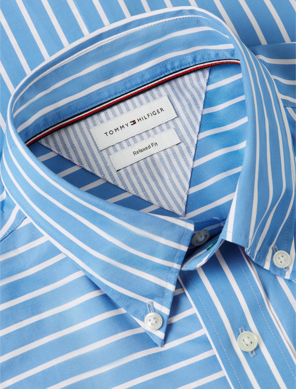Oversized Fit Mixed Stripe Poplin Shirt, Blue Spell / Stripe, hi-res