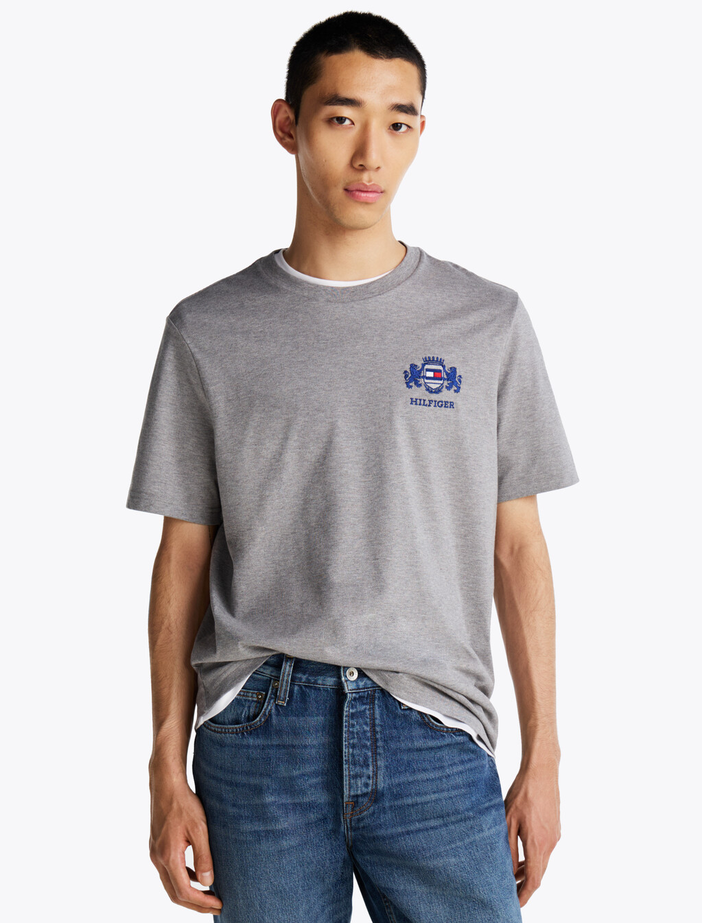 Logo Embroidery T-Shirt, Medium Grey Heather, hi-res