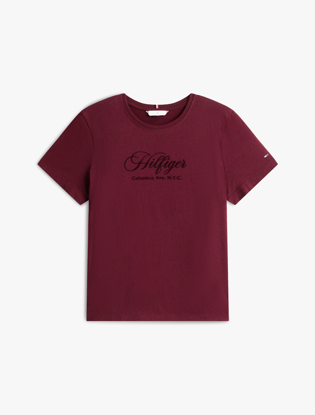 標誌刺繡圓領 T 恤, Deep Burgundy, hi-res