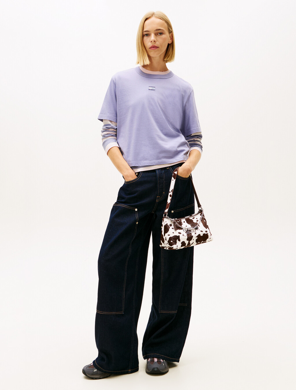 Logo Badge Boxy T-Shirt, Periwinkle Dusk, hi-res