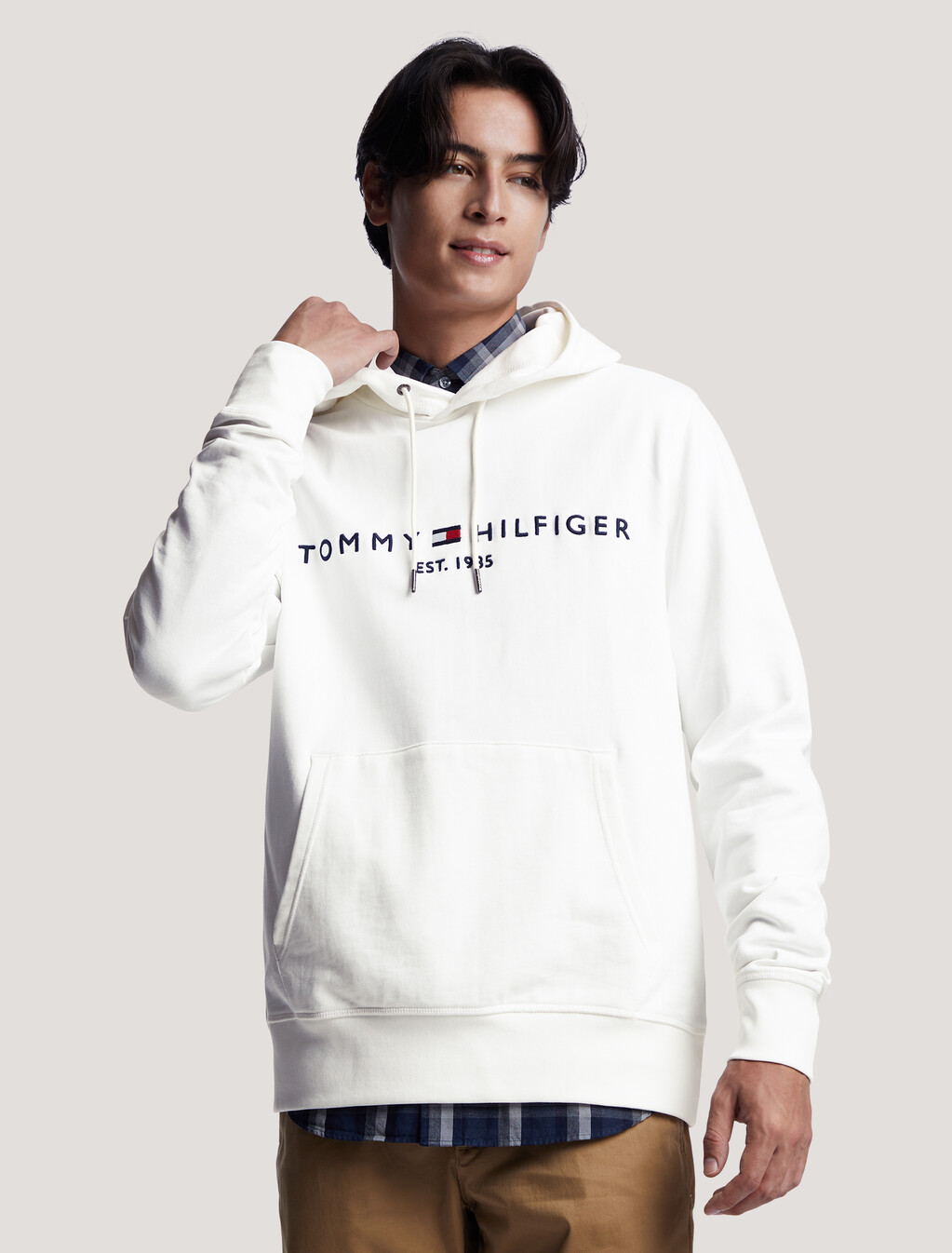 Tommy 標誌連帽衫, White, hi-res