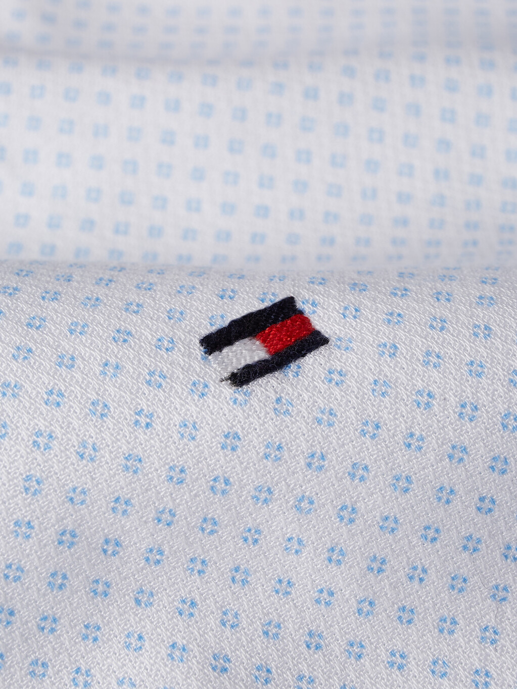 Micro Dot Print Regular Fit Shirt, White/Light Blue, hi-res