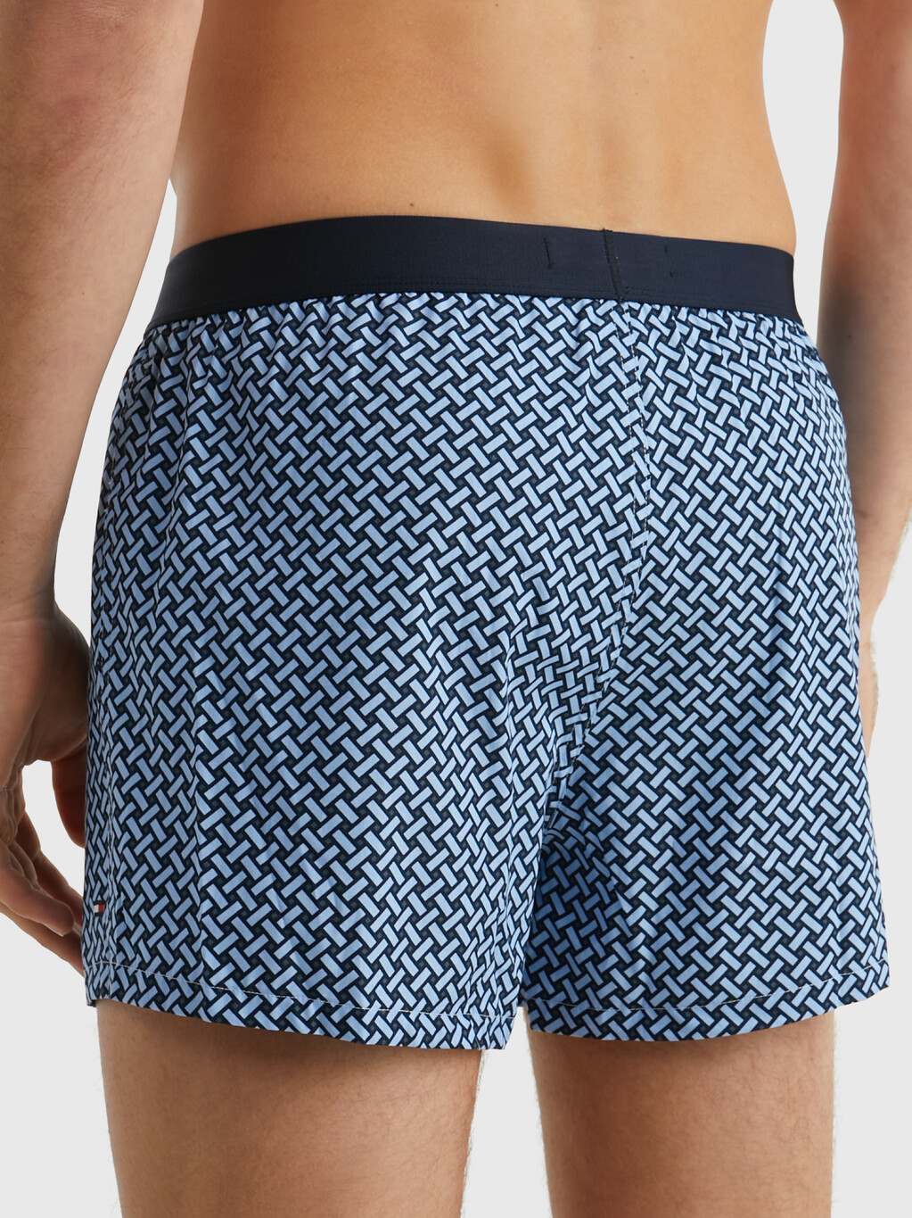 Woven Print Boxer Shorts, Muw Coastal Weave Vessel Blue, hi-res
