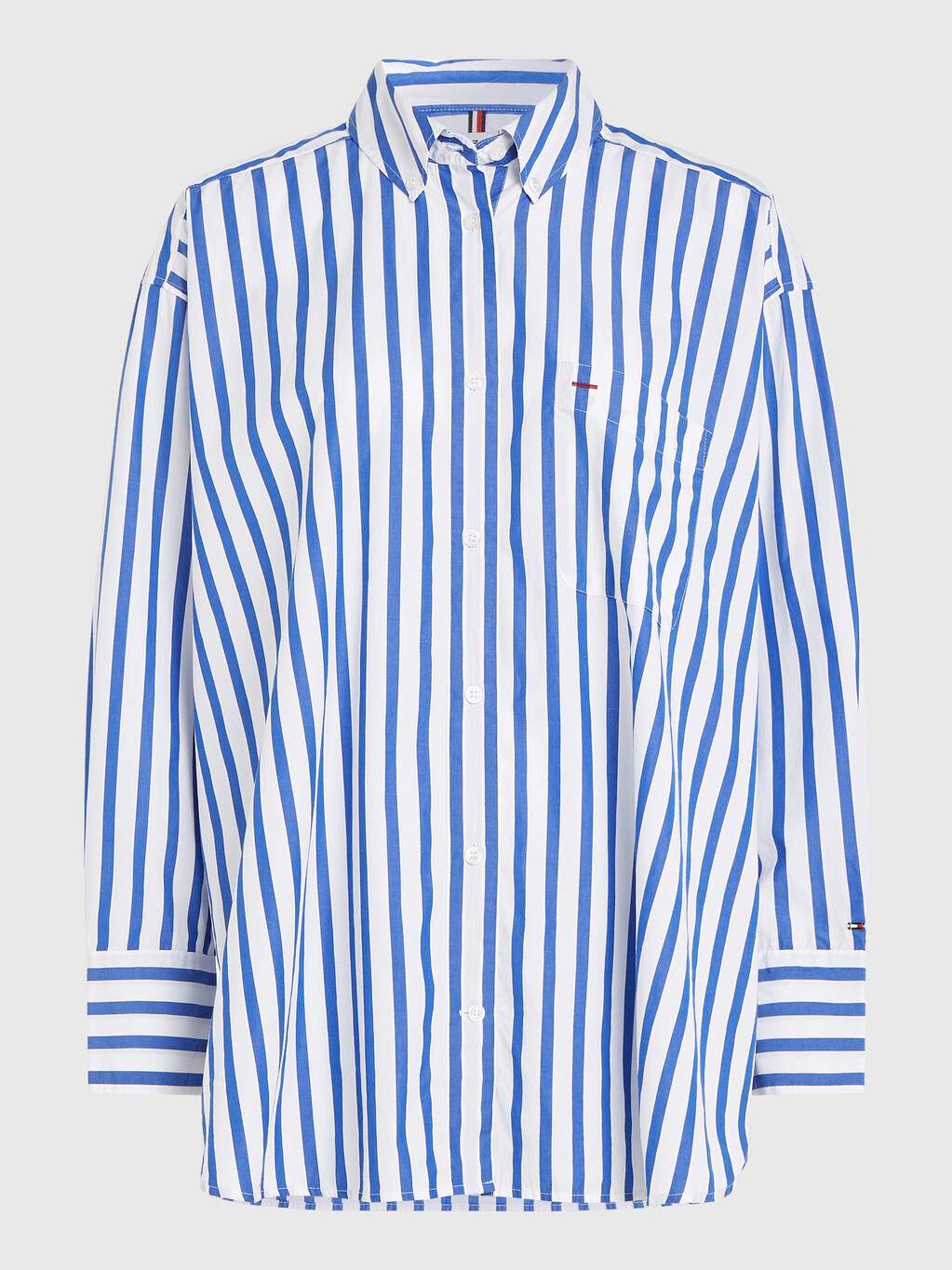Tommy Icons Stripe Oversized Shirt, Banker Stp Ultra Blue, hi-res