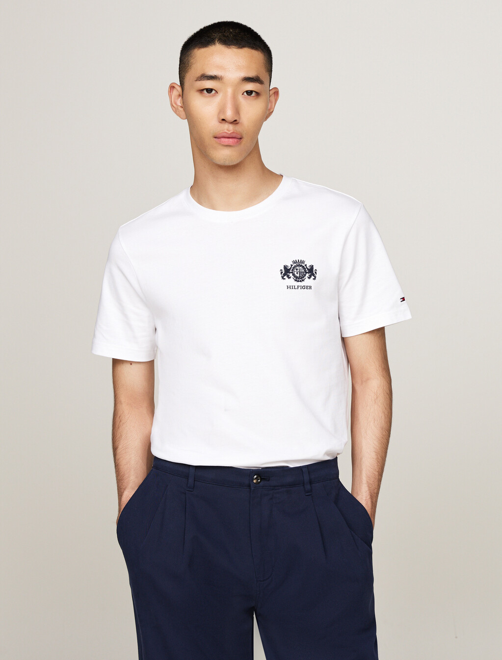 Logo Embroidery T-Shirt, White, hi-res