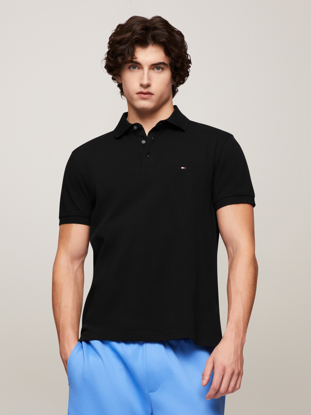 1985 修身 Polo 衫, Black, hi-res