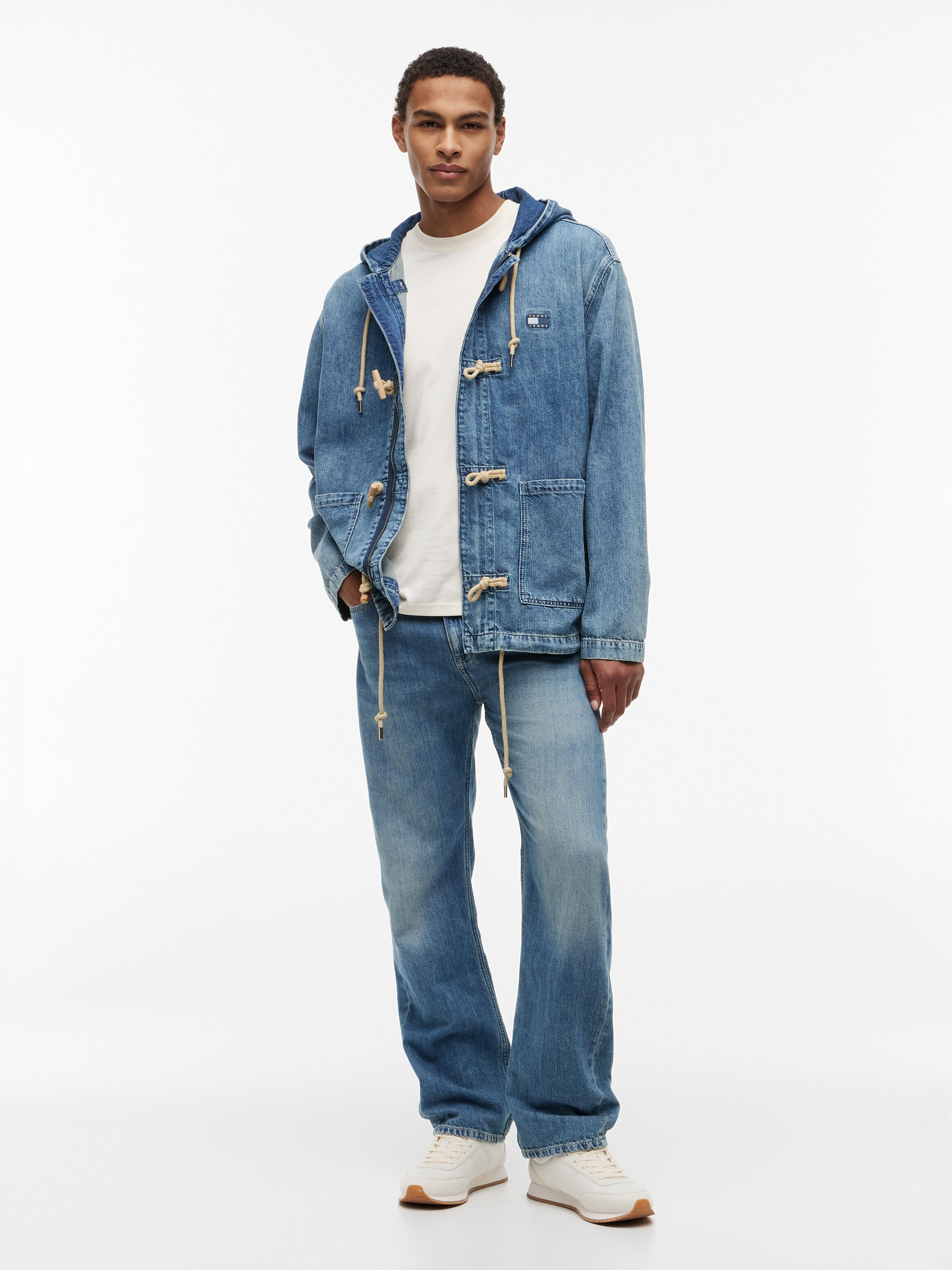 Relaxed Denim Jacket With Linen | blue | Tommy Hilfiger Taiwan