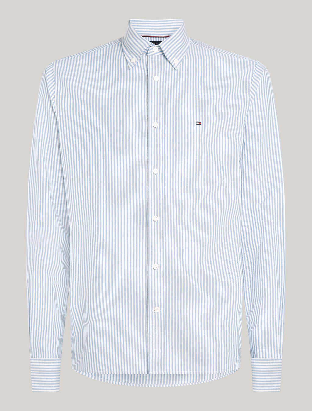 Heritage條紋標準版型牛津襯衫, Shirt Blue / White, hi-res