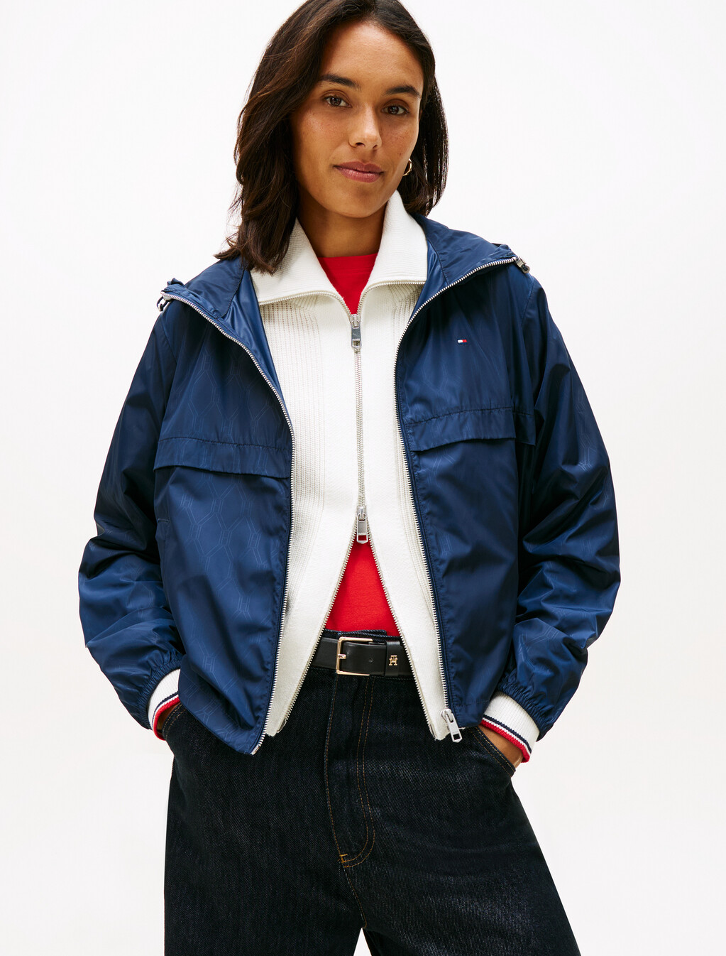 Nylon Flag Windbreaker, Dark Night Navy, hi-res