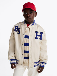 Varsity Twill Bomber Jacket, Classic Beige, hi-res