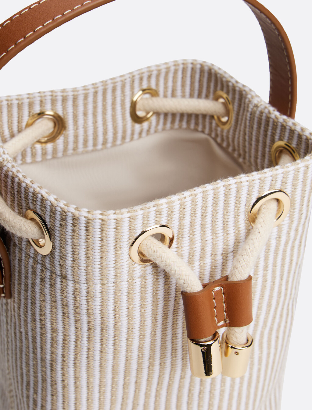 Crossbody Bucket Bag, Neutral Stripe, hi-res