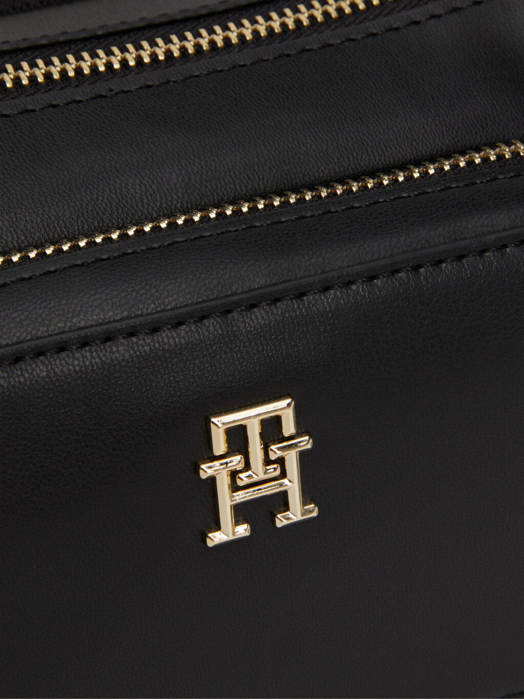TH Monogram Soft Shoulder Bag, Black, hi-res