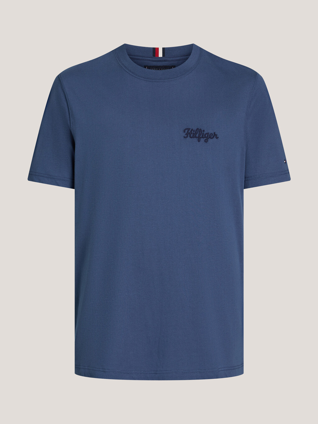 Logo Embroidery T-Shirt, Aegean Sea, hi-res