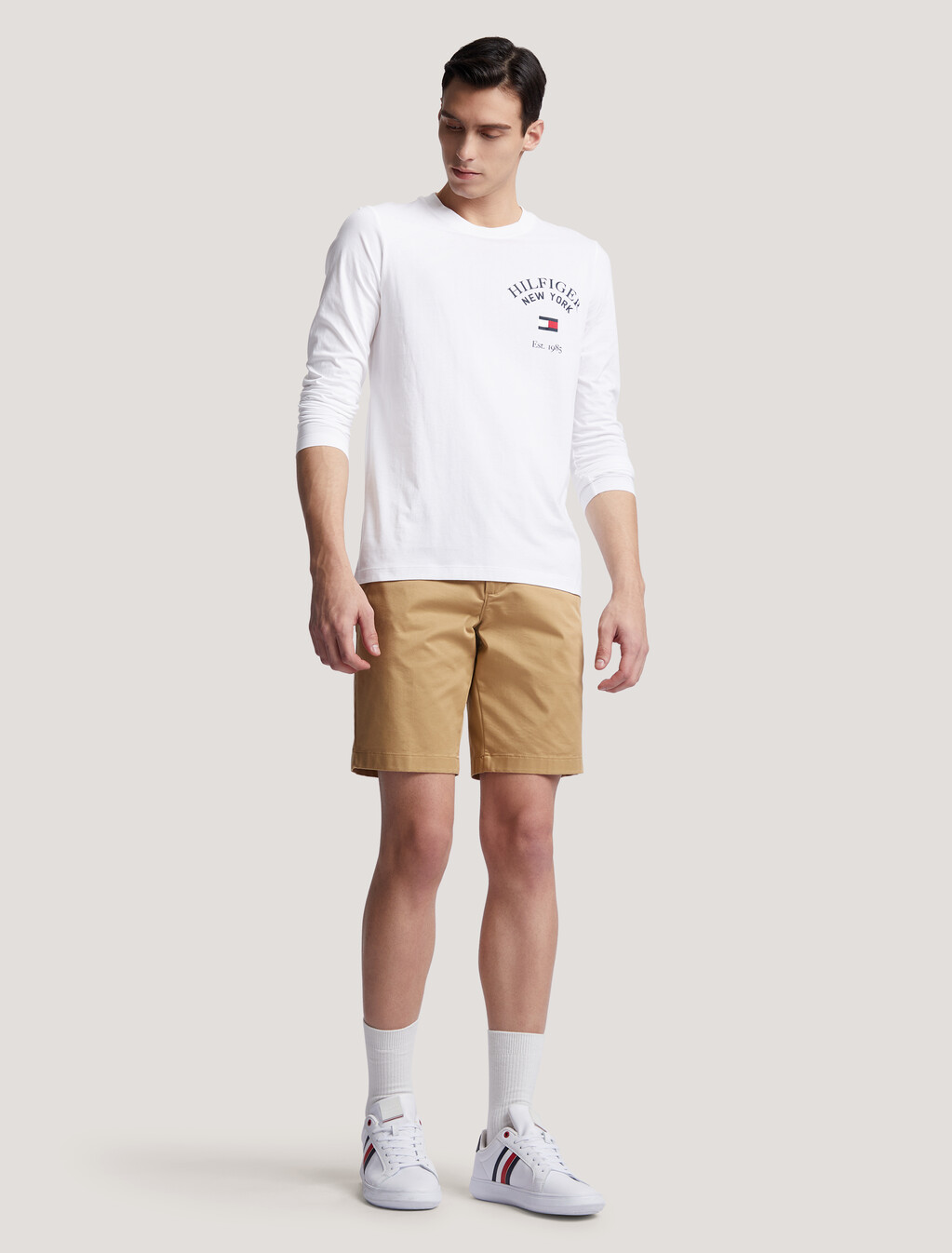 Established 標誌長袖 T 恤, White, hi-res