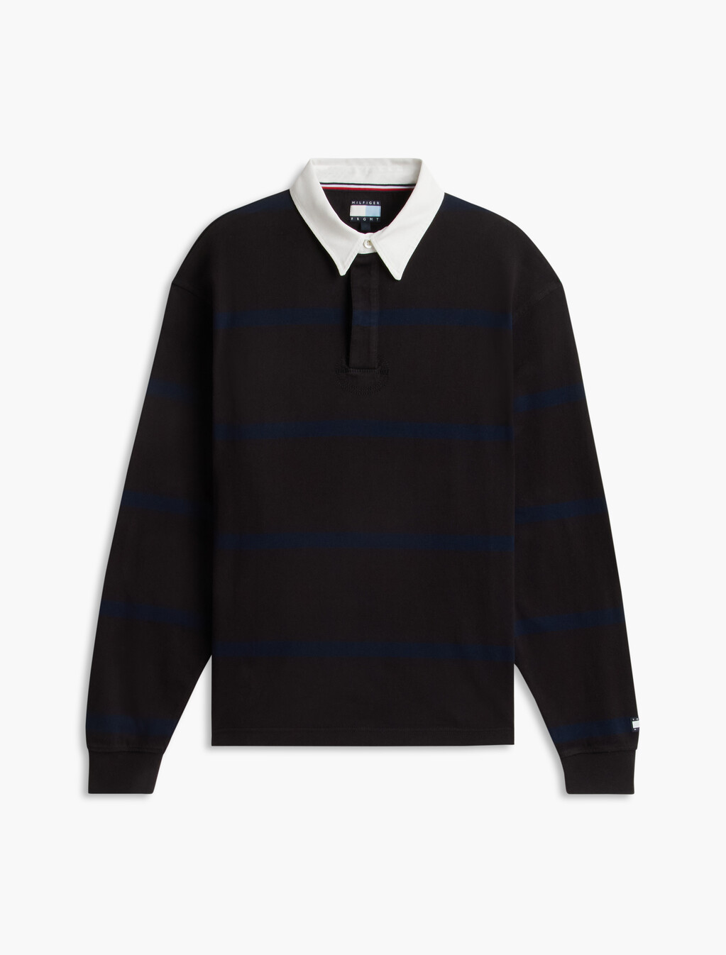 條紋橄欖球衫, Black / Navy Blue, hi-res