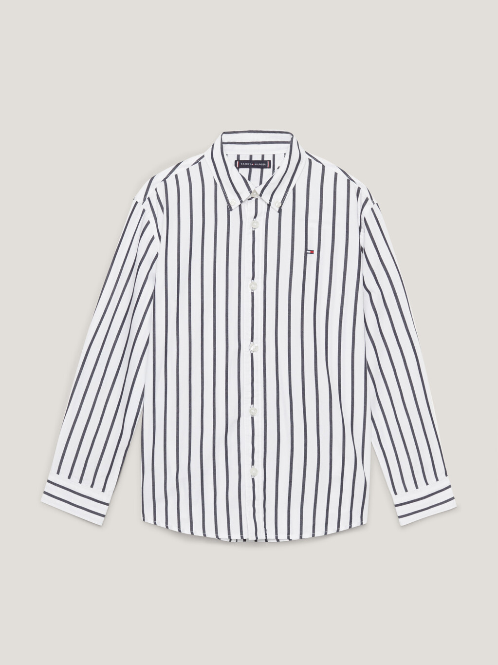 Stripe Flag Embroidery Regular Shirt, Desert Sky Stp, hi-res
