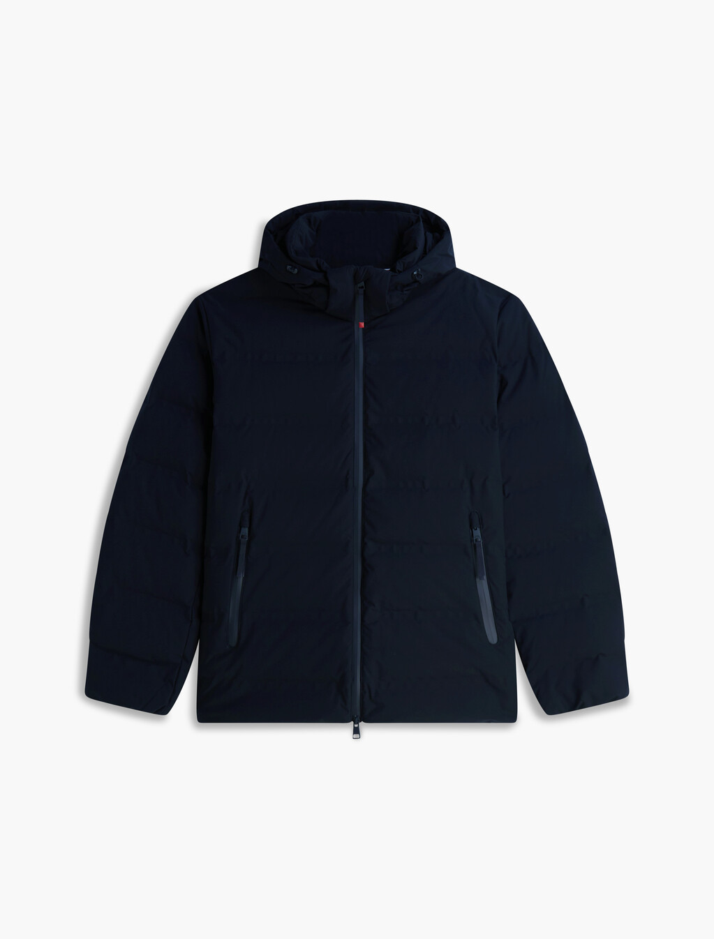 技術材質羽絨連帽外套, Navy Blue, hi-res
