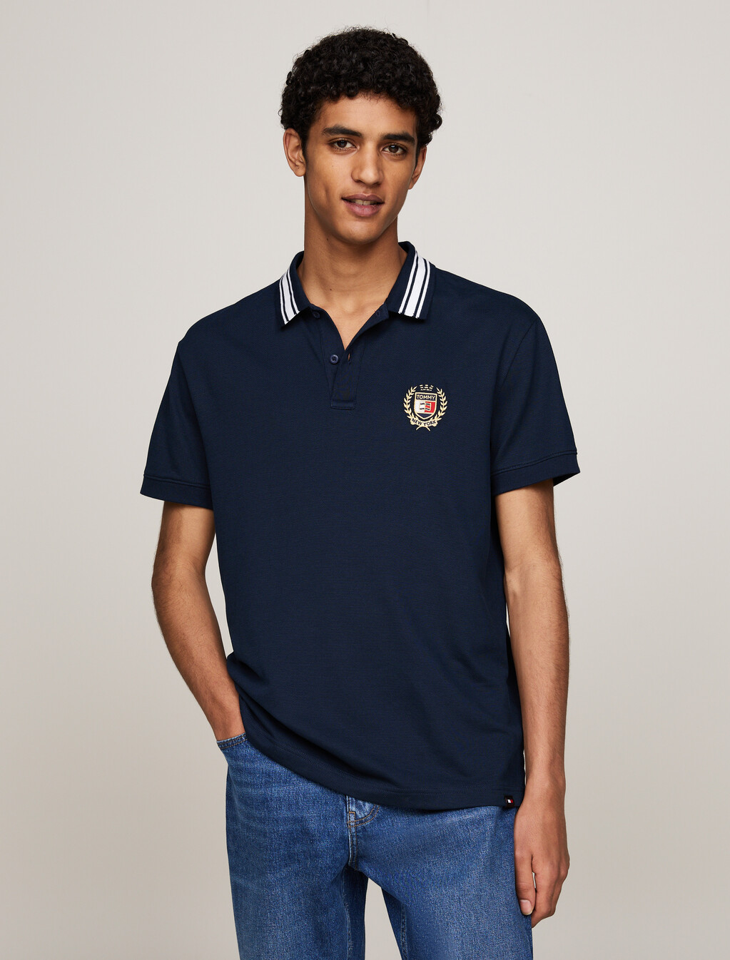 學院風標準版型 Polo 衫, Dark Night Navy, hi-res