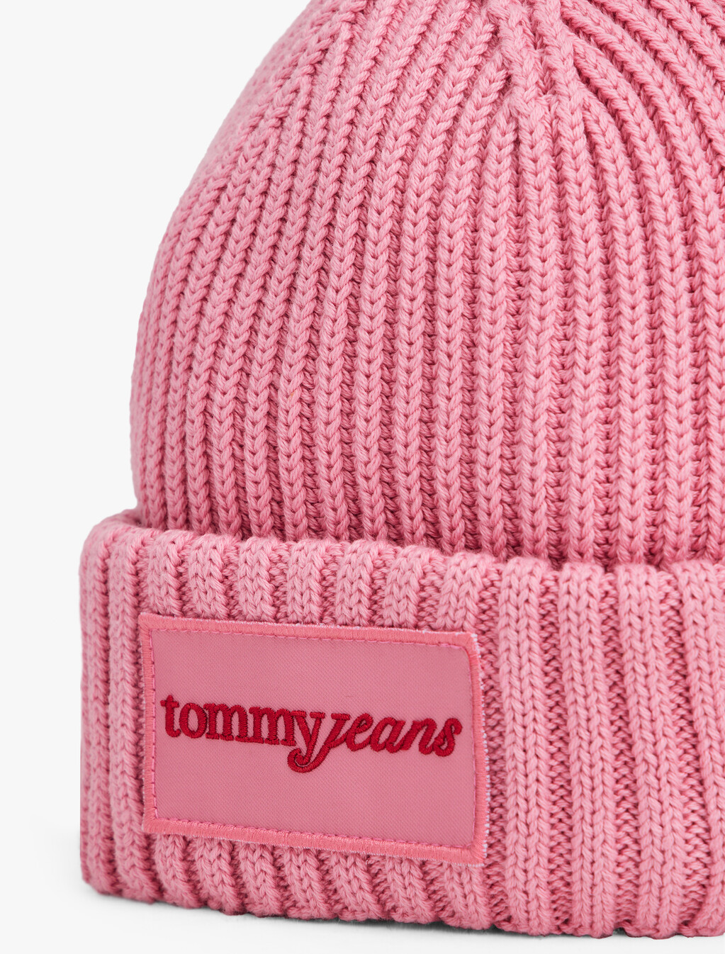 Tonal Logo Patch Rib-Knit Beanie, Mystic Pink, hi-res