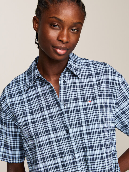 Tartan Check Mini Shirt Dress