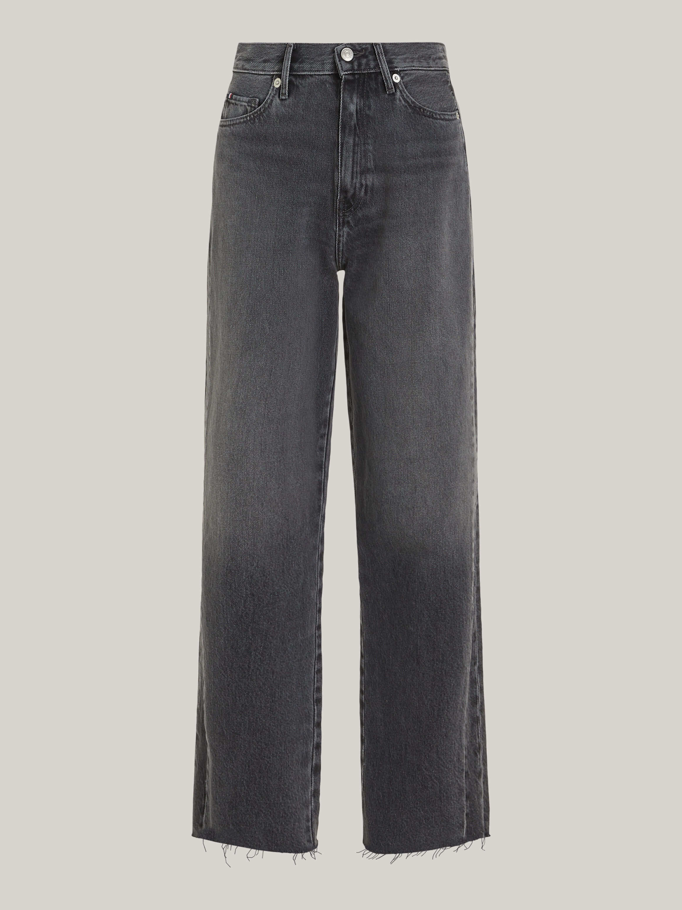 High Rise Relaxed Straight Raw Hem Jeans Jay