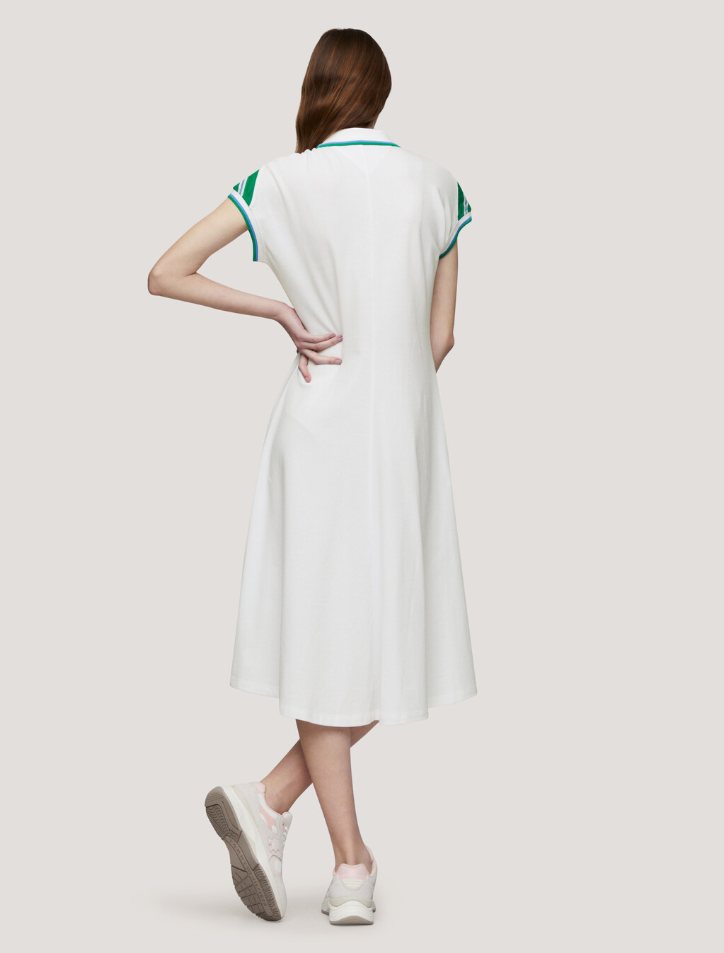 對比飾邊 Polo 連身裙, Th Optic White, hi-res