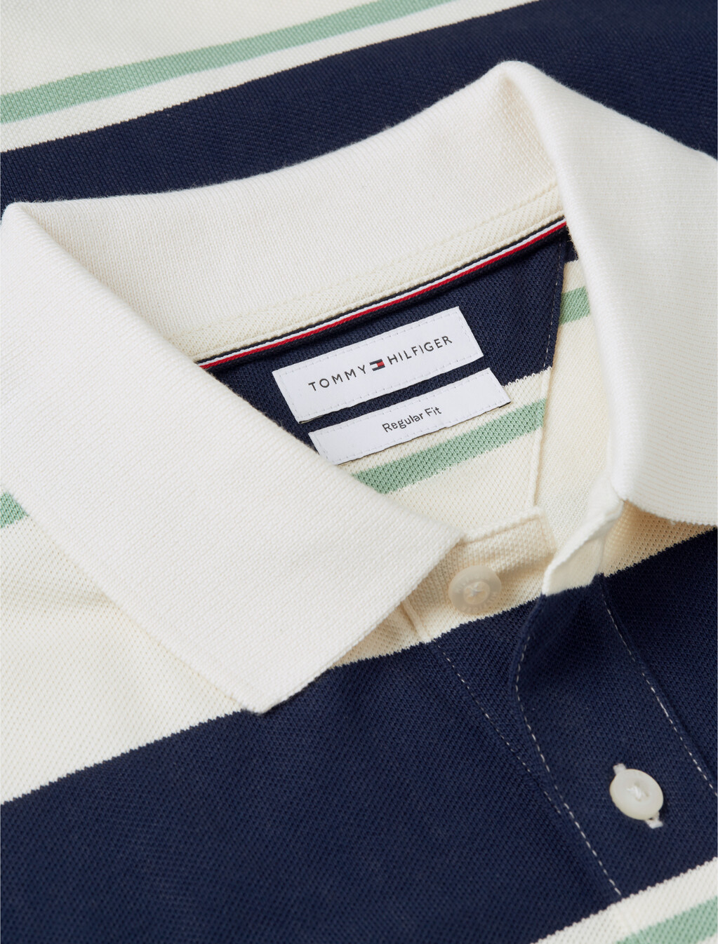 標準版型珠地條紋 Polo 衫, Carbon Navy / Multi, hi-res