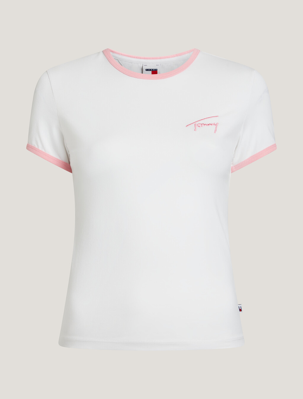 Script Ringer T-Shirt, White, hi-res
