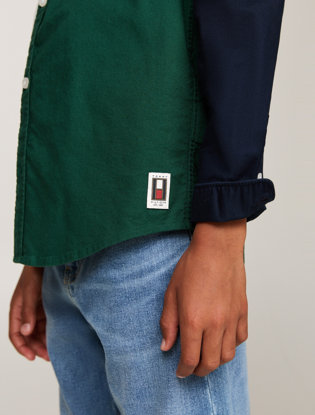 男童裝拼色襯衫, Ornamental Green / Rouge / Blue, hi-res