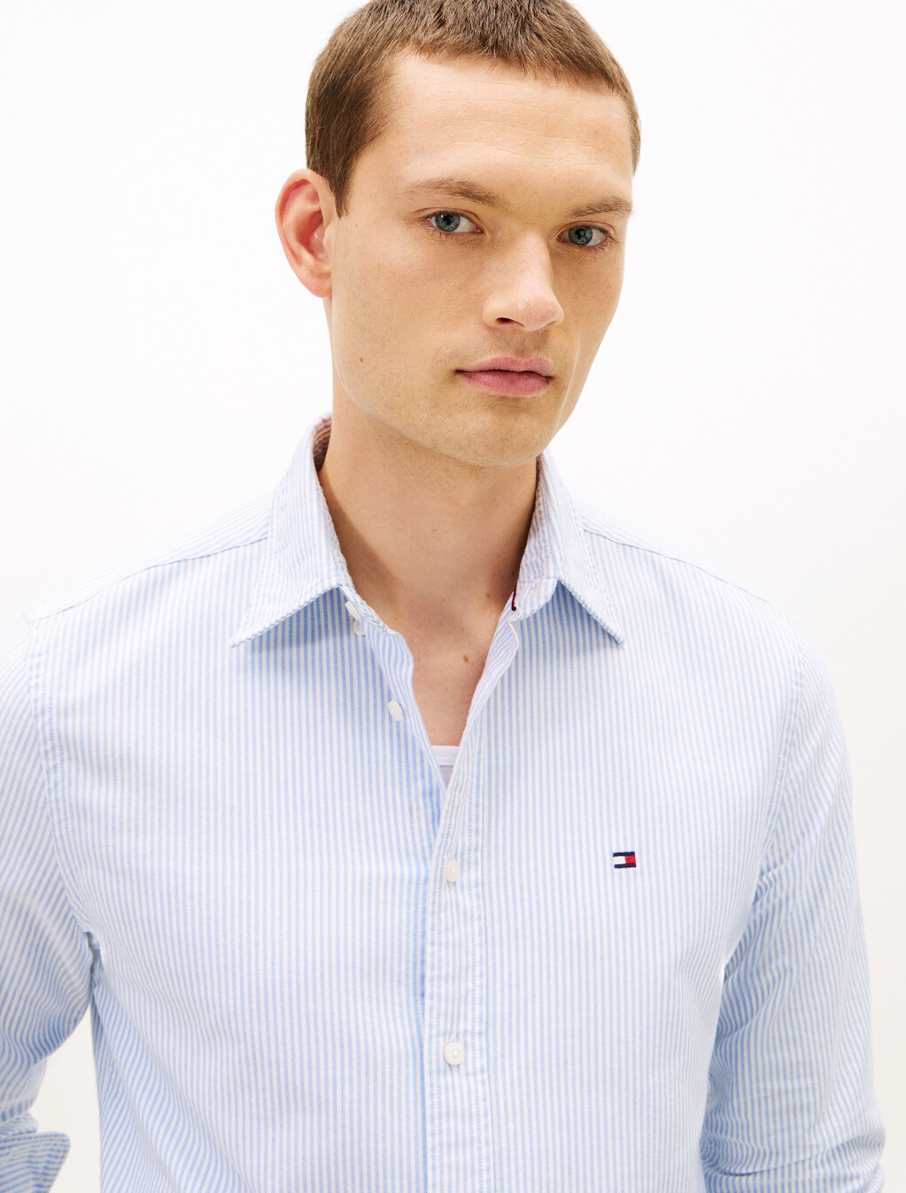Asia Fit Heritage Stripe Oxford Shirt, Shirt Blue / Optic White, hi-res