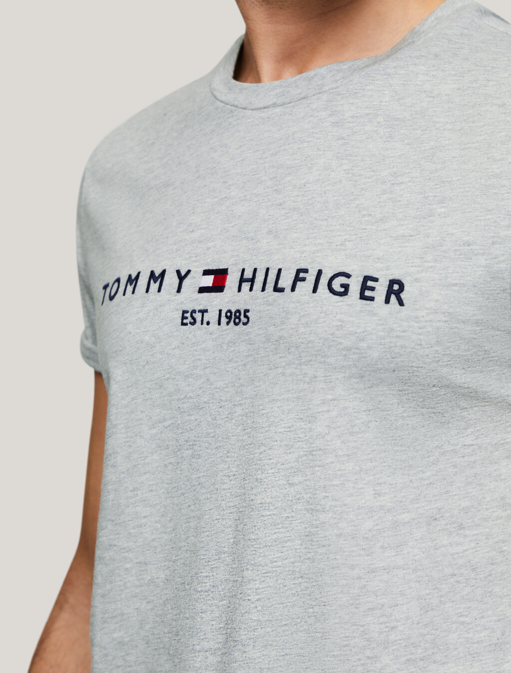 有機棉標誌上衣, Light Grey Heather, hi-res