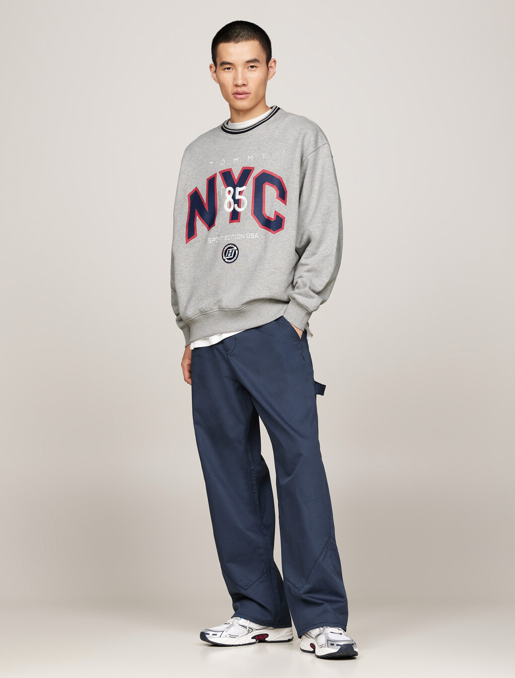 Tommy Jeans x Game Day 運動衫, Lt Grey Htr, hi-res