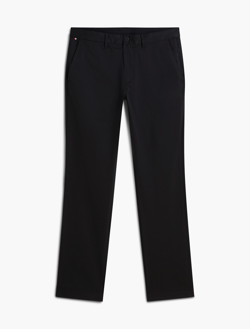 Performance Denton Tech 直筒棉質斜紋長褲, Black, hi-res