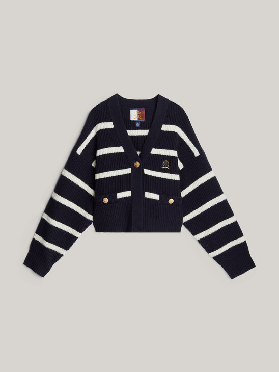 Crest Breton Stripe Pure Wool Cardigan